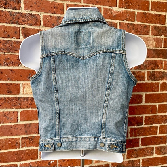 Levi Strauss Levi’s Blue Jean Denim Vest Medium Classic Rock Cotton - Picture 12 of 13